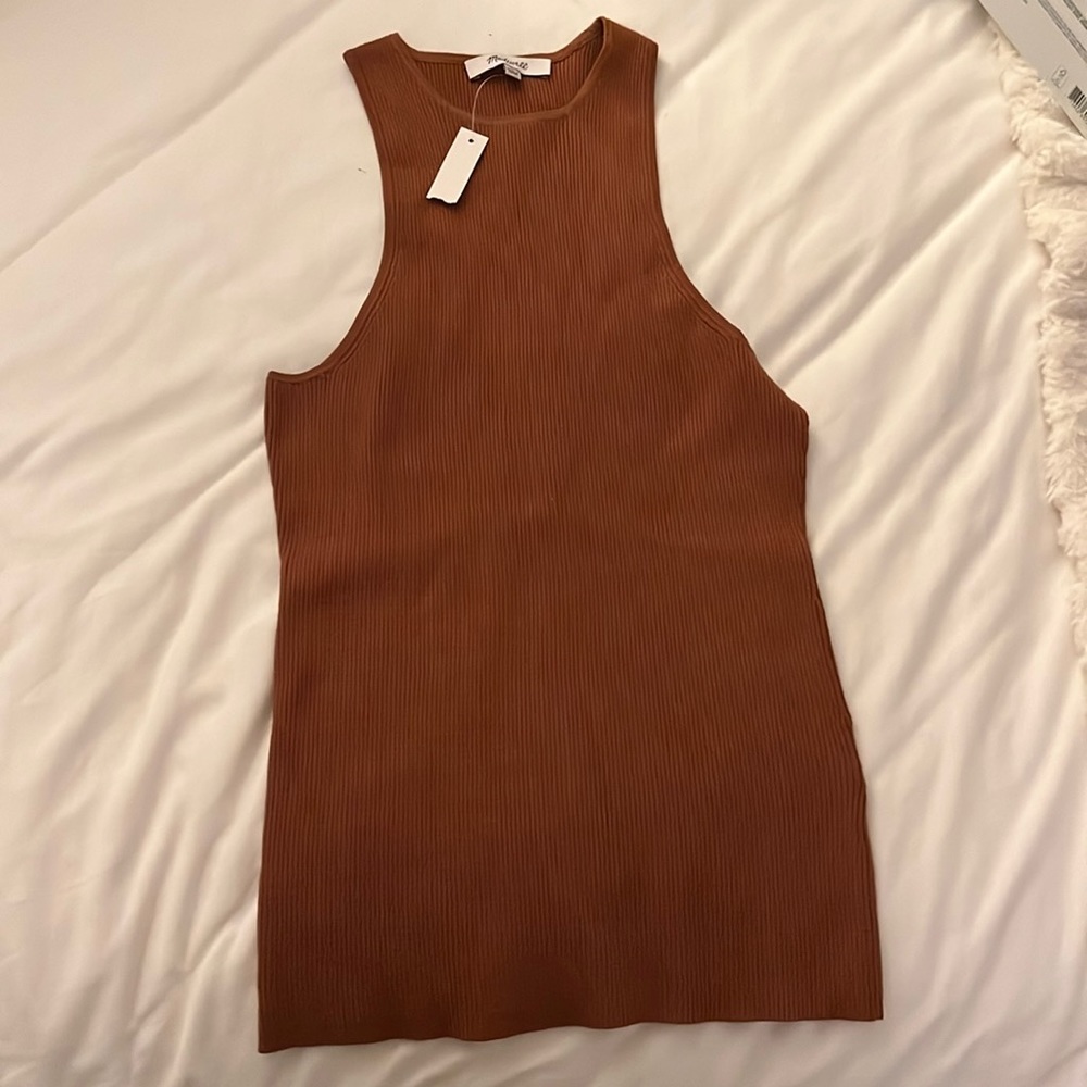 Madewell sweater tank in warm coffee size small
